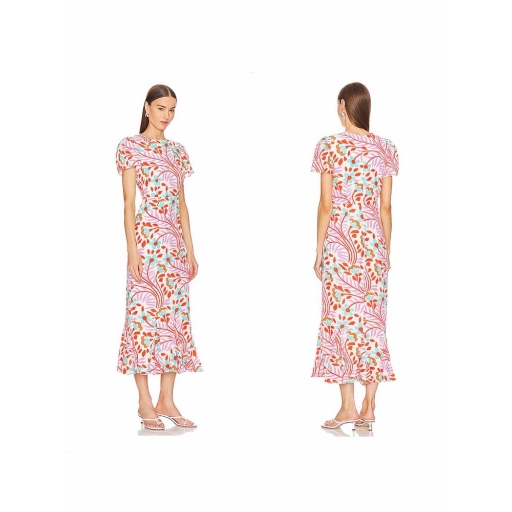 Revolve RHODE Lulani Dress in Lago Vine Sz 10
